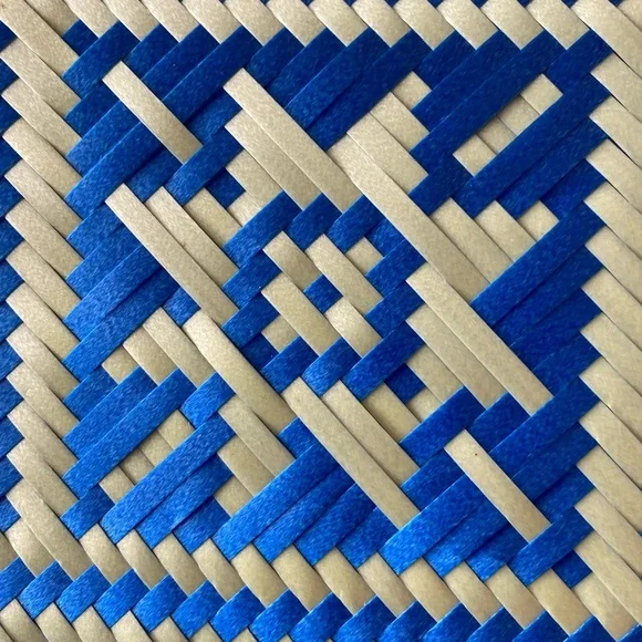 Oaxacan Handwoven Blue & White Tote Bag Purse - Picture 7 of 8